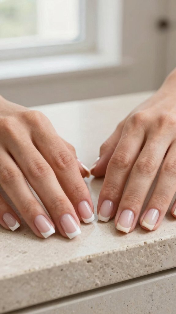French Tip Nails vs American Manicure What’s the Difference? 4 soft nude base longer wear