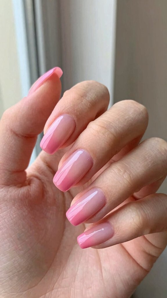 Pink Nail Designs That Never Go Out of Style 6 soft nude pink ombre nails