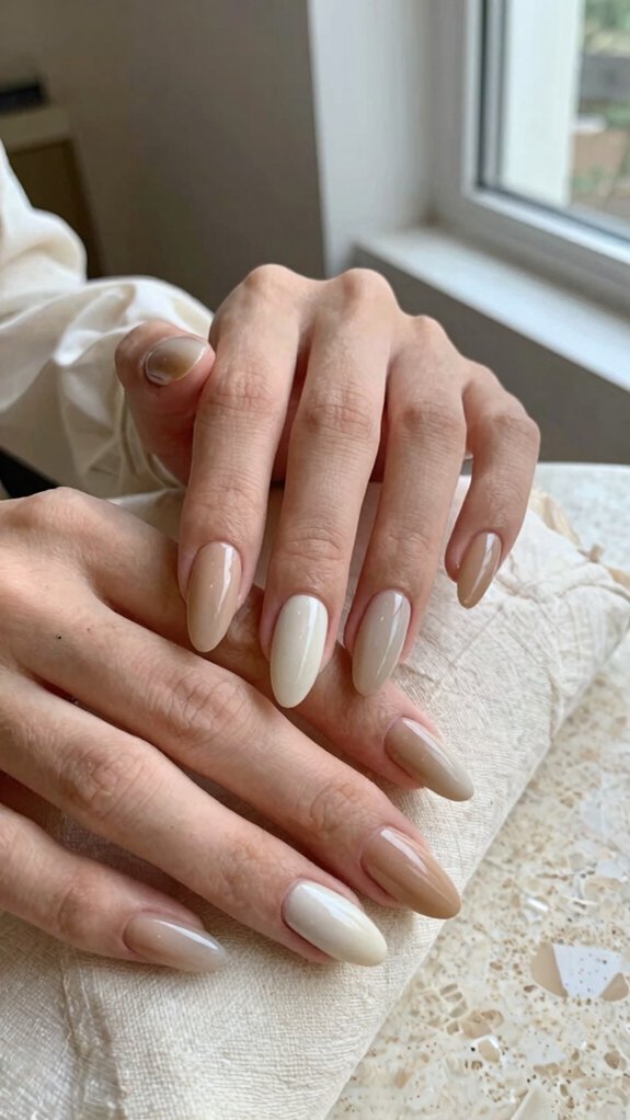 soft nude to tips ombre