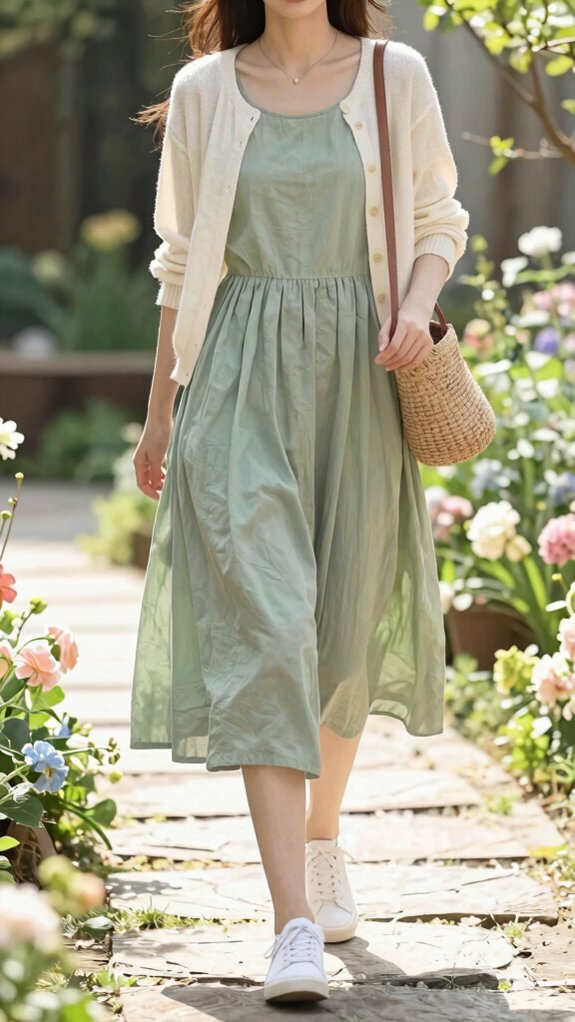 soft sweatshirt stretch skirt outfit