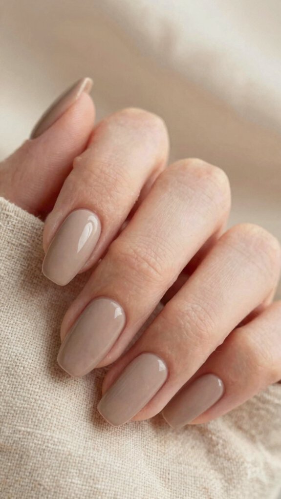 Neutral Nail Designs That Go With Every Outfit 3 soft taupe no makeup nails