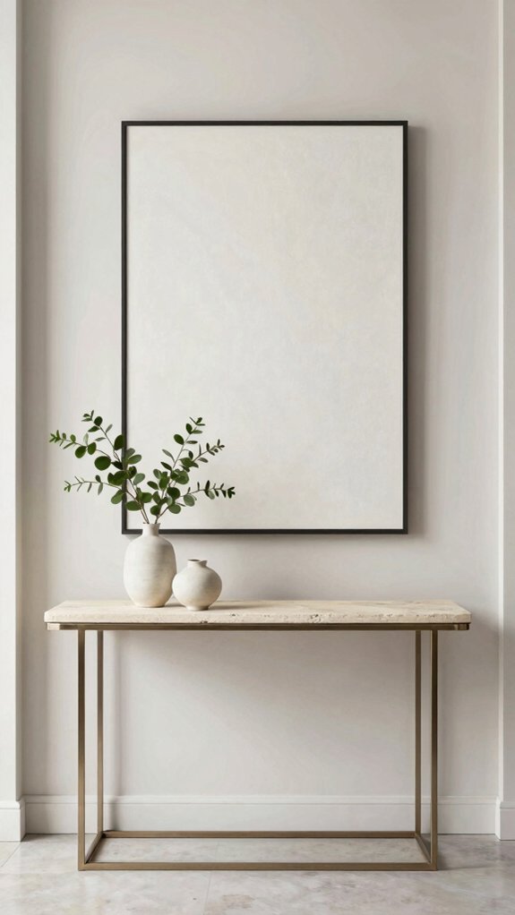 15 Modern Entryway Table Decor Ideas for a Clean and Elegant Look 4 statement art polished entryway