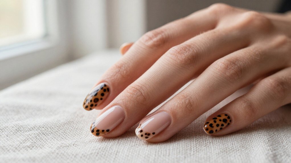 stylish subtle animal print nails