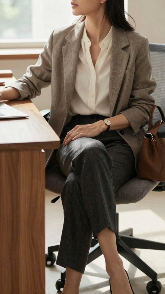 How to Style Modest Fashion Outfits for Work Without Looking Overdressed 7 subtle jewelry simple palette