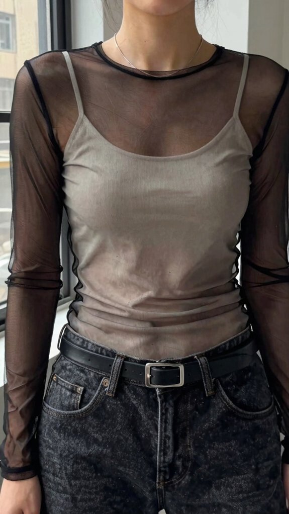 2000s Fashion Outfits That Feel Trendy Without Looking Like a Costume 5 subtle sheer mesh layering