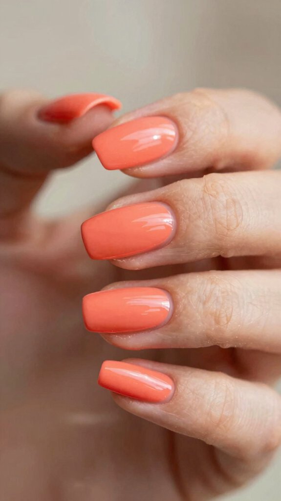 Summer Acrylic Nails That Instantly Brighten Your Look 1 sunlit bright coral acrylics