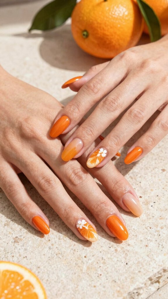13 Orange Nail Designs That Feel Fresh Beyond Fall 6 sunny citrus nail art pop