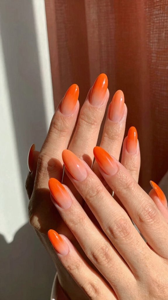 Orange Nail Designs That Add the Perfect Pop of Color 9 sunset orange ombr nails