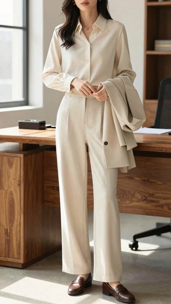 How to Style Modest Fashion Outfits for Work Without Looking Overdressed 1 tailored wide leg work trousers