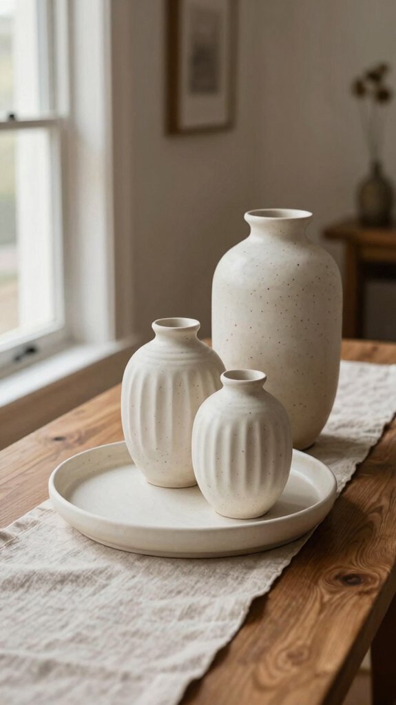 textured ceramic entryway styling
