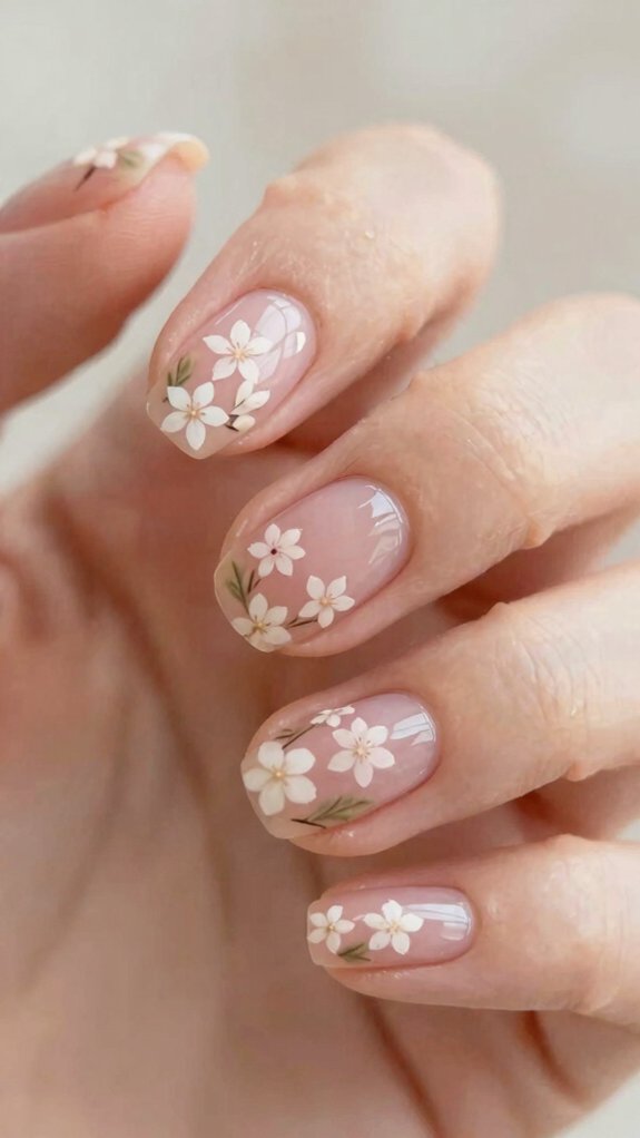 17 Short Nail Designs That Prove Less Really Is More 6 tiny floral daisy accent nails