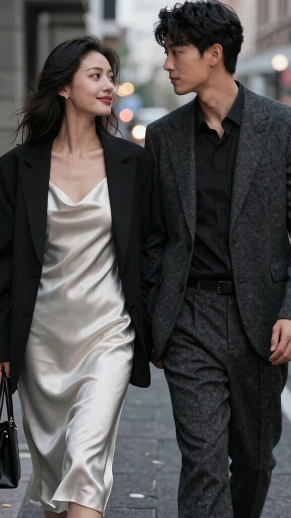tonal monochrome date night styling