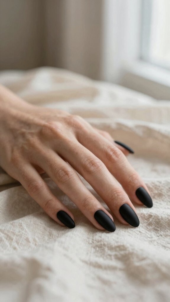 Black Stiletto Nails That Make a Statement Without Feeling Too Bold 2 velvety matte black stilettos