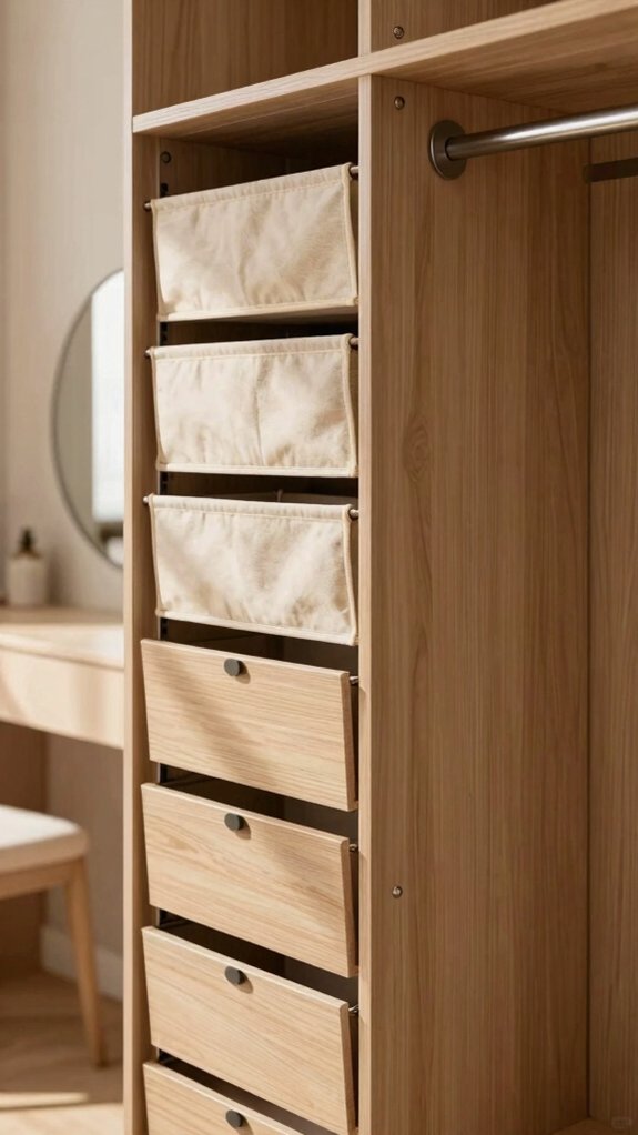 19 Small Dressing Room Design Ideas That Maximize Storage 2 vertical closet shelf optimization