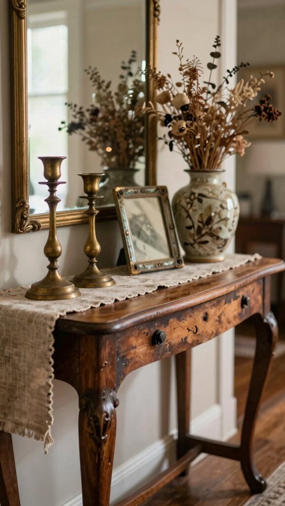 vintage entryway console decor