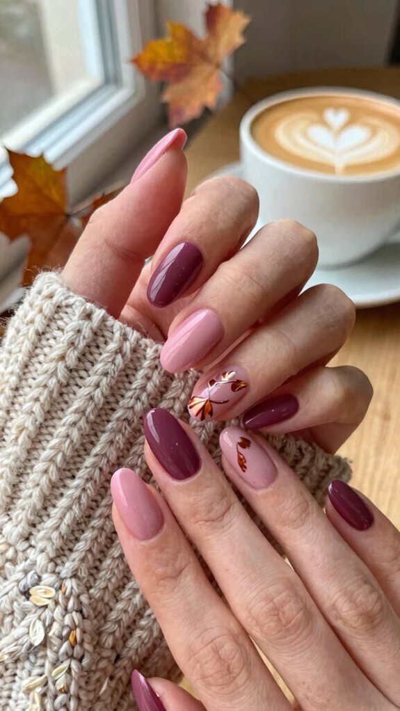 Pink Nail Designs for Fall That Go Beyond Classic Pastels 2 vintage mauve fall pink nails