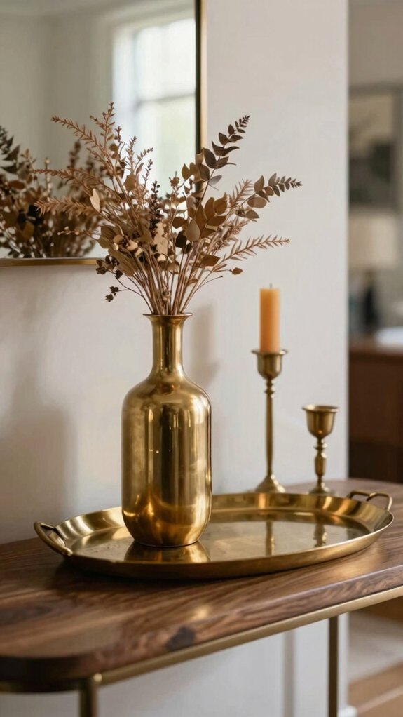 warm brass entryway styling tips