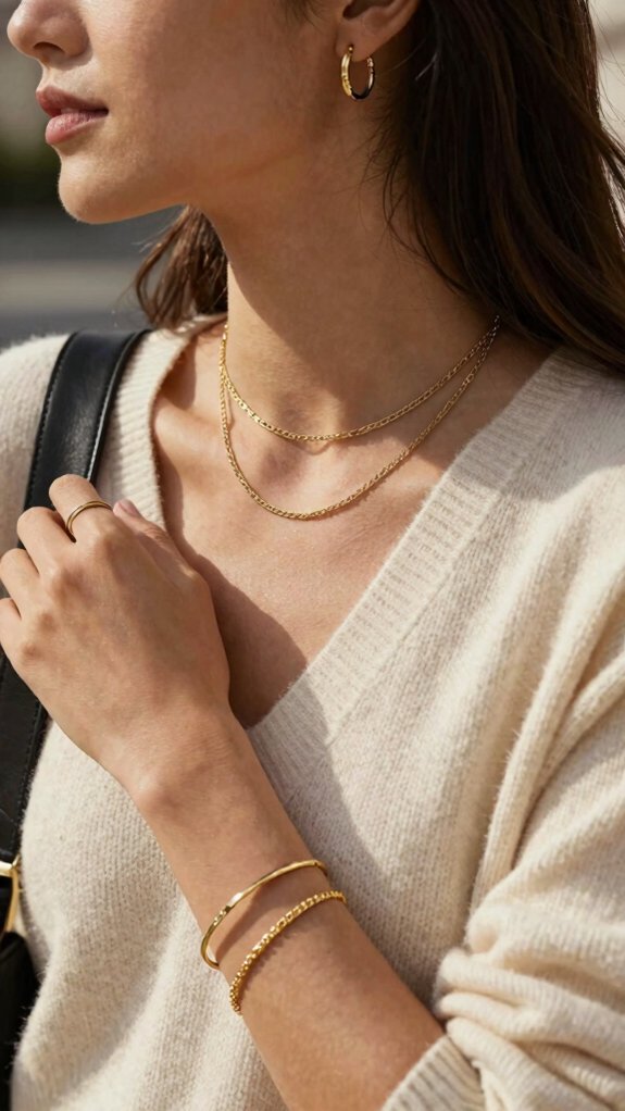 warm gold bangle styling