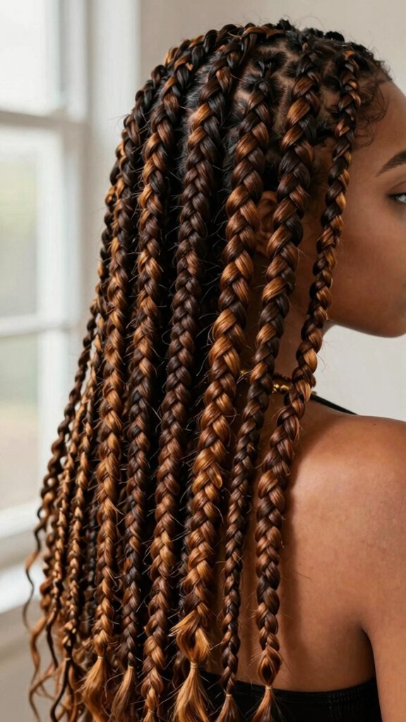 Box Braids Colors That Completely Transform Your Look 8 warm honey gold caramel ribbons