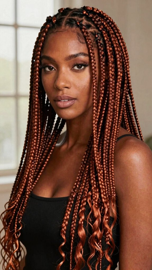 Box Braids Colors That Completely Transform Your Look 4 warm metallic copper braids