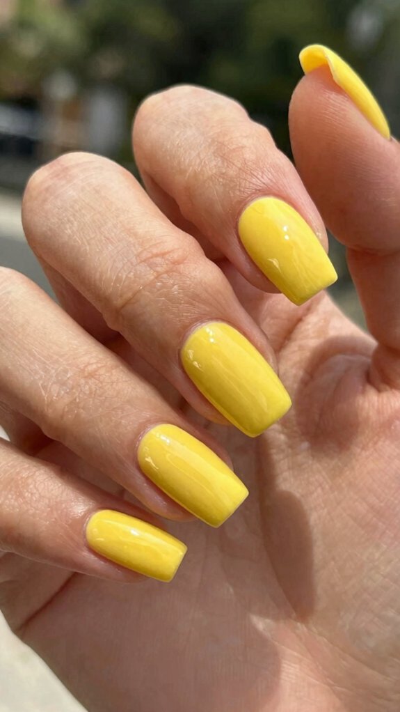 Summer Acrylic Nails That Instantly Brighten Your Look 3 warm neon lemon acrylic nails
