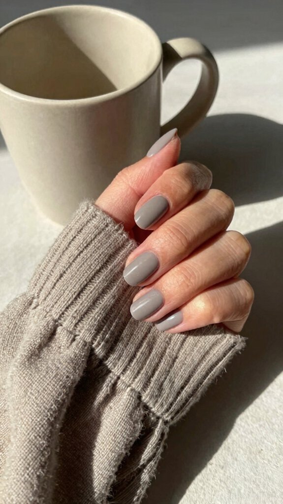 Neutral Nail Colors That Feel Perfect for Early Fall 4 warm to charcoal office greige
