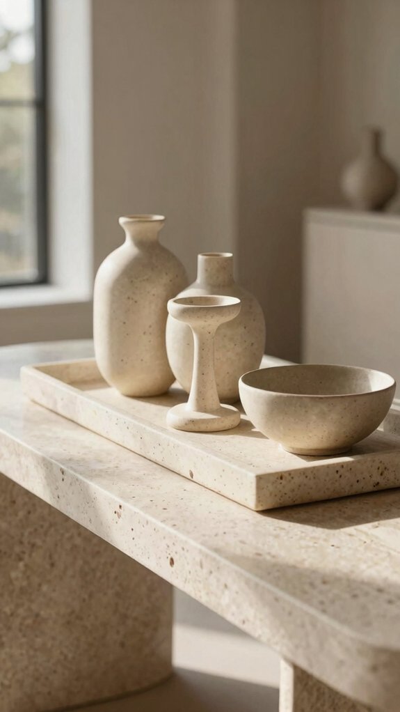 15 Modern Entryway Table Decor Ideas for a Clean and Elegant Look 7 warm travertine entryway accessories