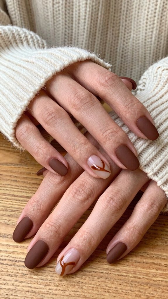 Brown Nail Designs That Are Trending for Fall 2026 6 warm velvety matte cocoa nails