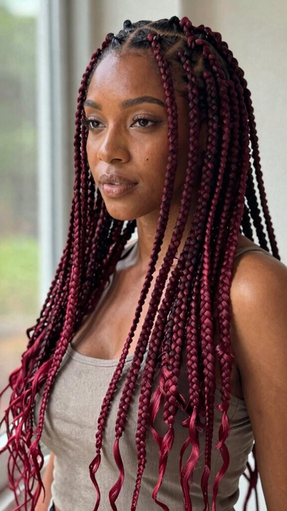 Box Braids Colors That Completely Transform Your Look 3 wine red burgundy box braids